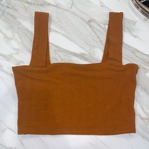 Free people intimately square neck rib crop size L orange
